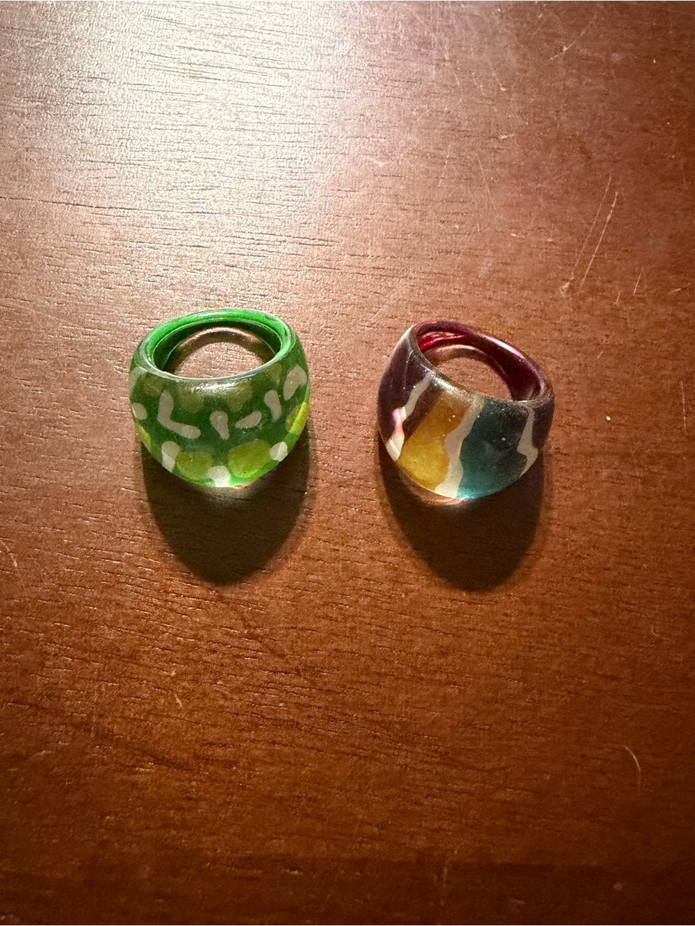 Pair of Vintage Resin Statement Rings